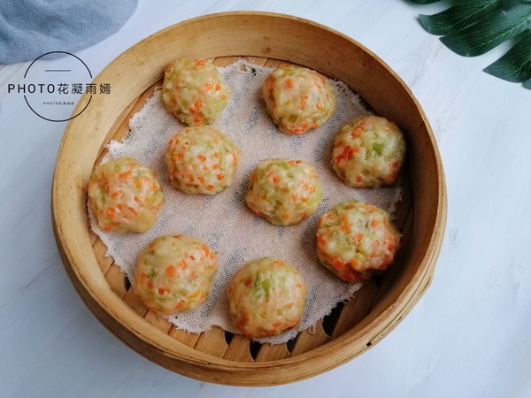 胡蘿卜蔬菜蒸丸子的做法-家常味蒸菜譜
