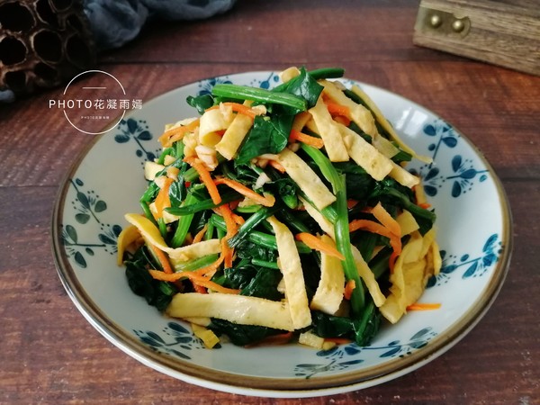 菠菜拌雞蛋的做法-家常味拌菜譜