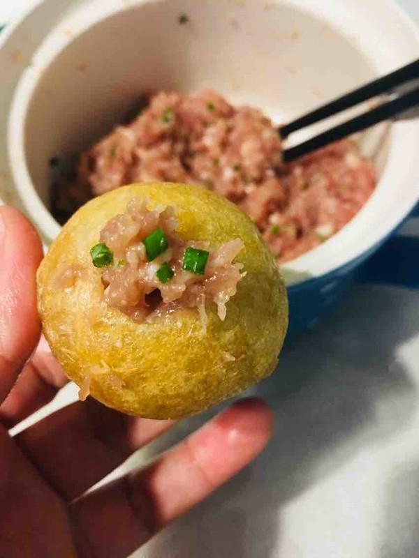 紅燒油面筋塞肉的做法-家常味燒菜譜