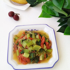 西紅柿炒小白菜的做法-家常味炒菜譜