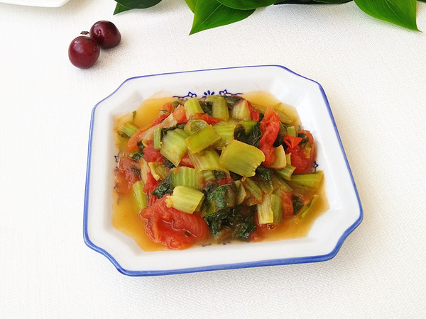 西紅柿炒小白菜的做法-家常味炒菜譜