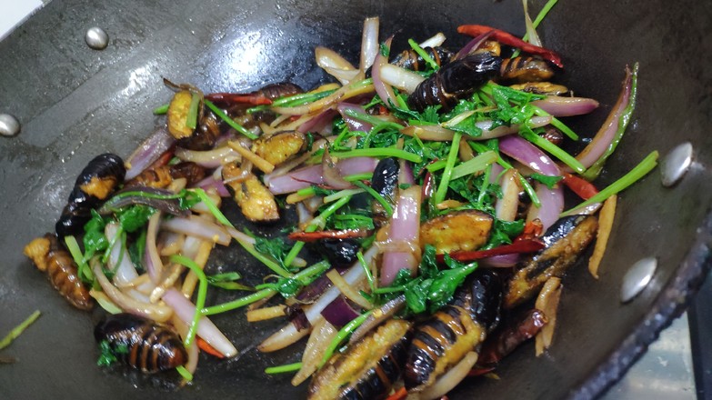 干煸蠶蛹的做法-香辣味炒菜譜