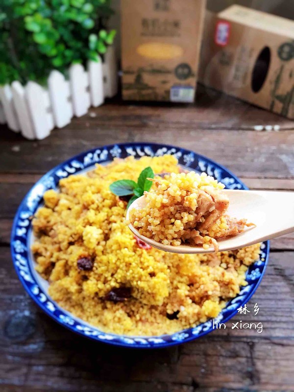 小米蒸雞肉的做法-家常味蒸菜譜