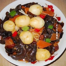 木耳燒鴿蛋的做法-家常味燒菜譜