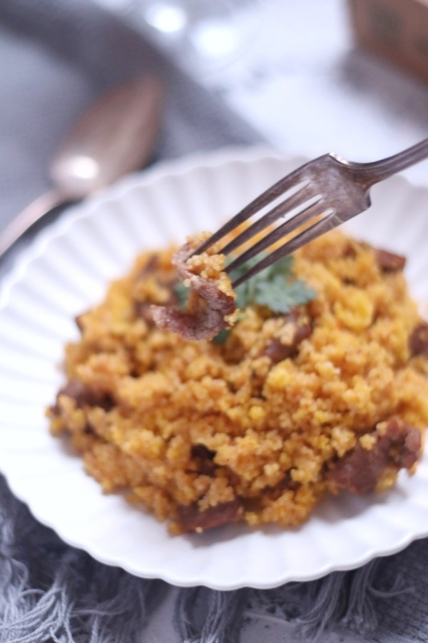 小米蒸牛肉的做法-家常味蒸菜譜