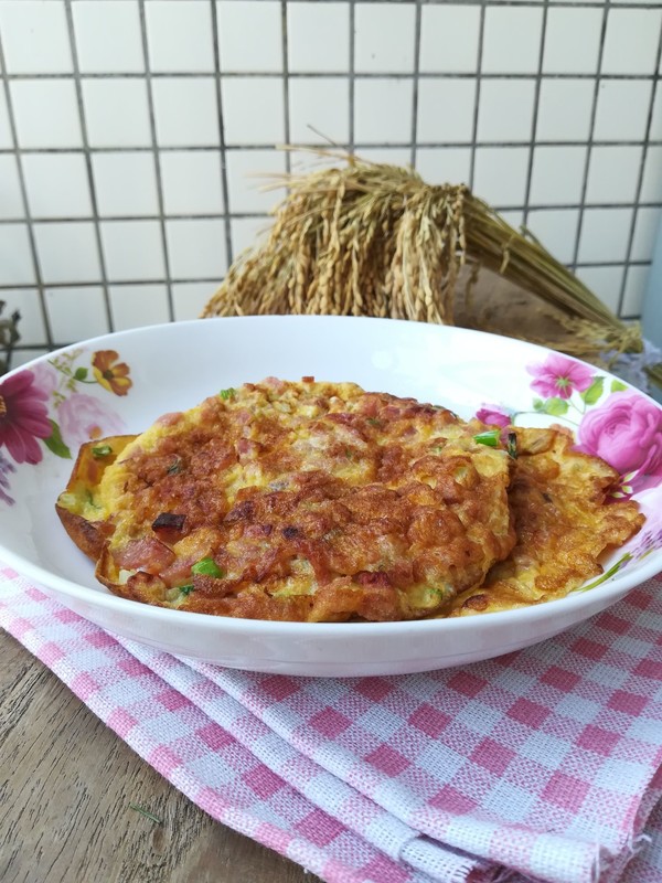 火腿粒煎蛋餅的做法-家常味煎菜譜