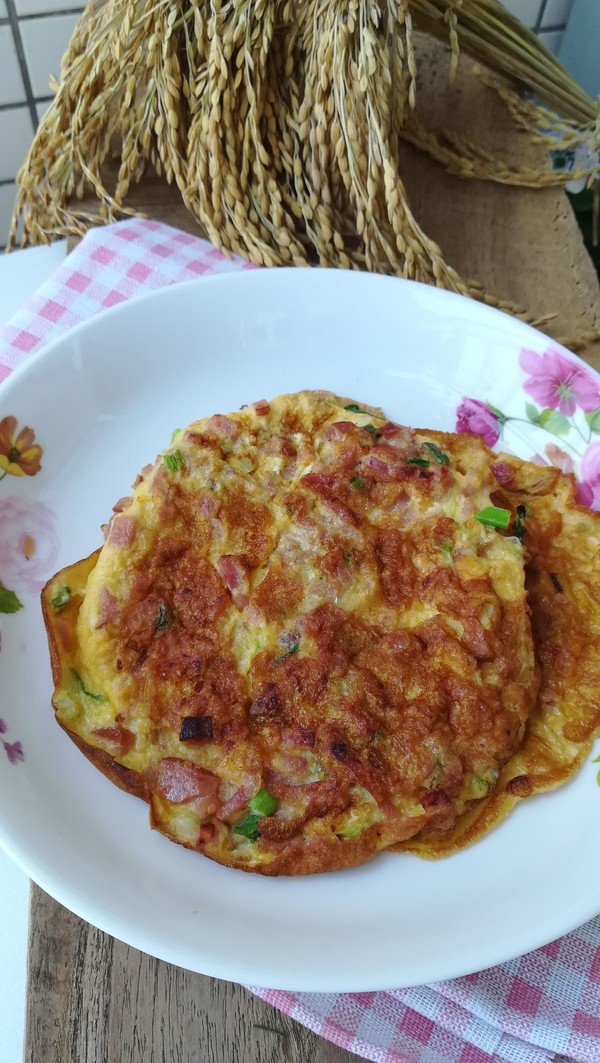 火腿粒煎蛋餅的做法-家常味煎菜譜