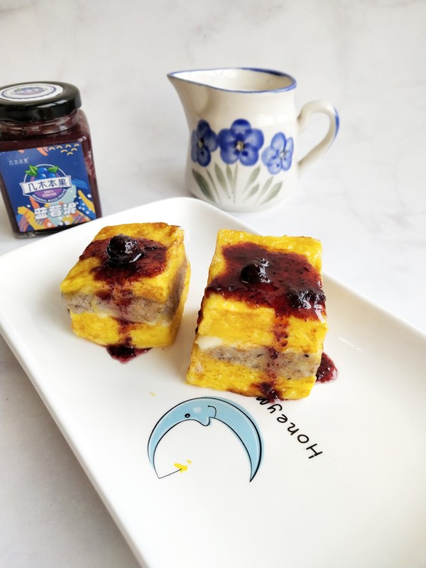 藍莓山藥西多士的做法-果味煎菜譜