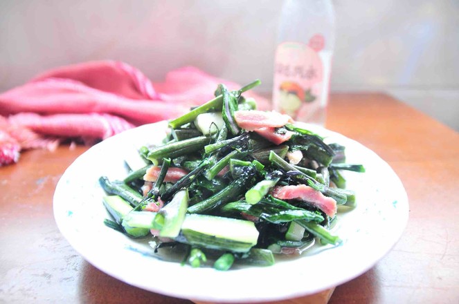 紫菜苔炒咸肉絲的做法-家常味炒菜譜