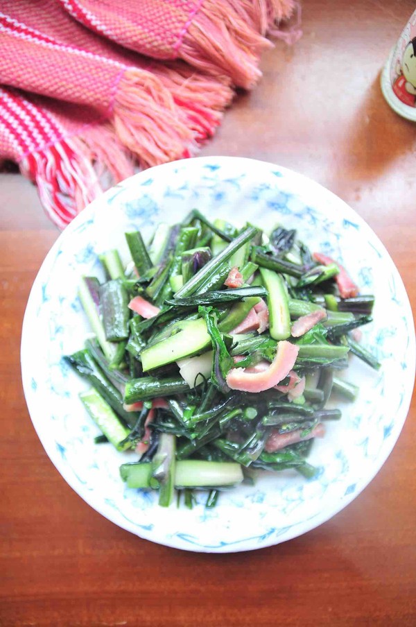 紫菜苔炒咸肉絲的做法-家常味炒菜譜