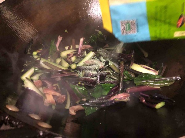 紫菜苔炒咸肉絲的做法-家常味炒菜譜