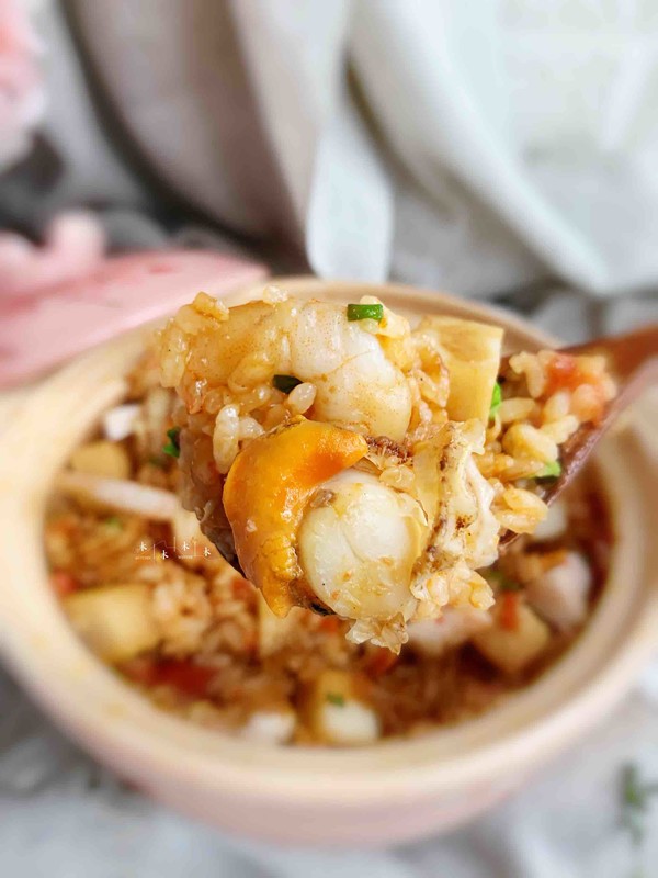 番茄海鮮燜飯的做法-咸鮮味燜菜譜