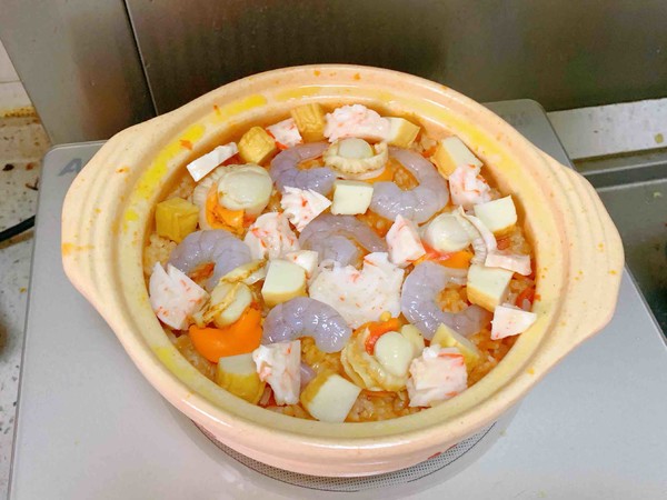 番茄海鮮燜飯的做法-咸鮮味燜菜譜