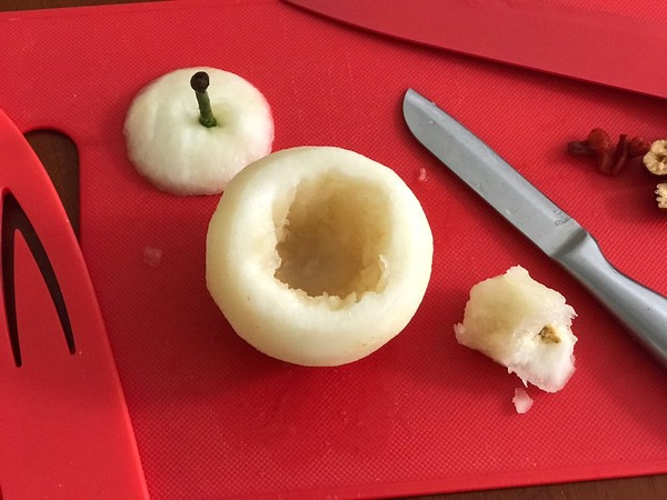 冰糖蒸雪梨的做法-甜味蒸菜譜