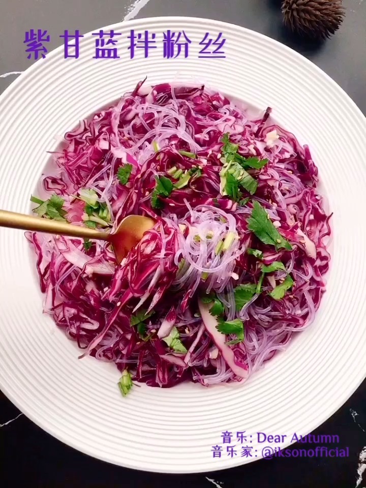 紫甘藍拌粉絲的做法-家常味拌菜譜