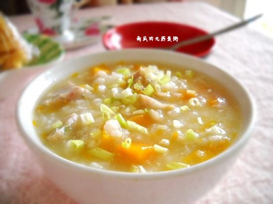南瓜肉丸燕麥粥的做法-咸鮮味煮菜譜