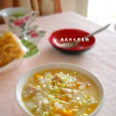 南瓜肉丸燕麥粥的做法-咸鮮味煮菜譜