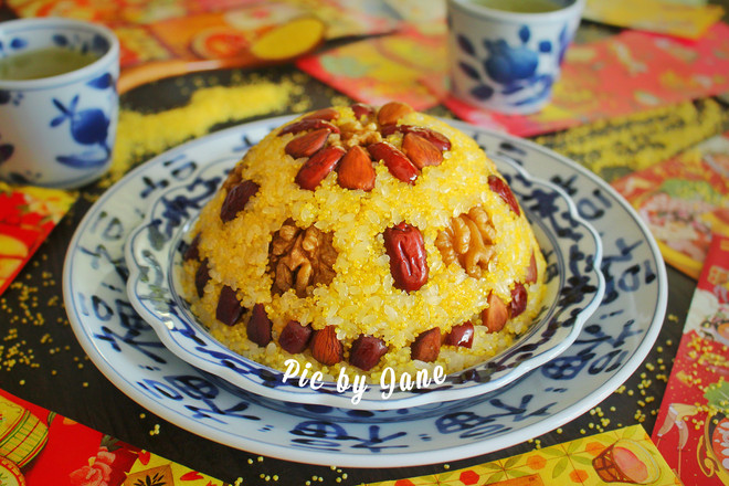 小米八寶飯的做法-甜味蒸菜譜