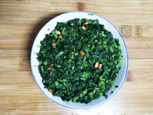 松子蓬花菜的做法-咸鮮味拌菜譜