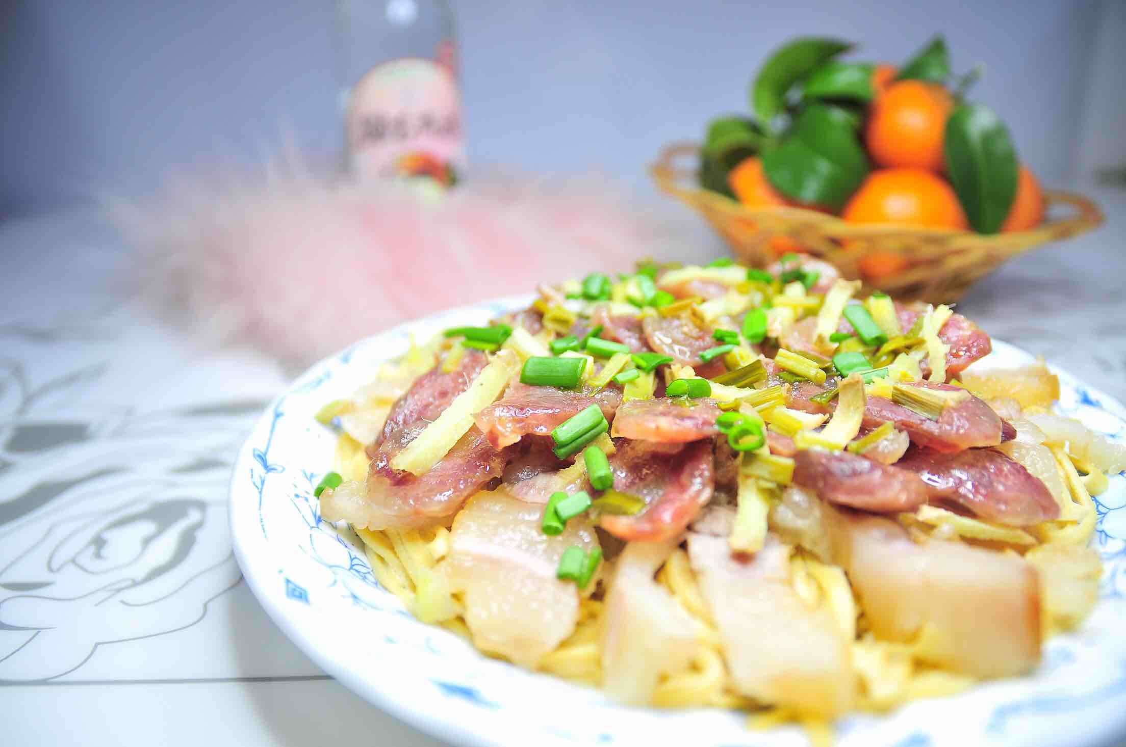 咸肉香腸蒸干絲的做法-咸鮮味蒸菜譜