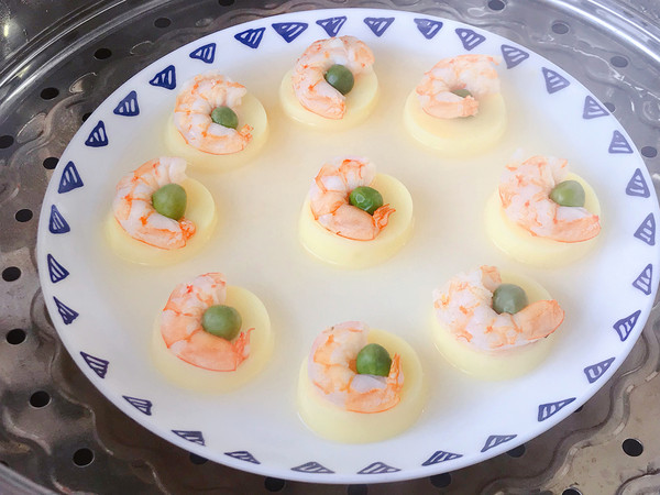 玉子蝦仁的家常做法的做法-咸鮮味蒸菜譜