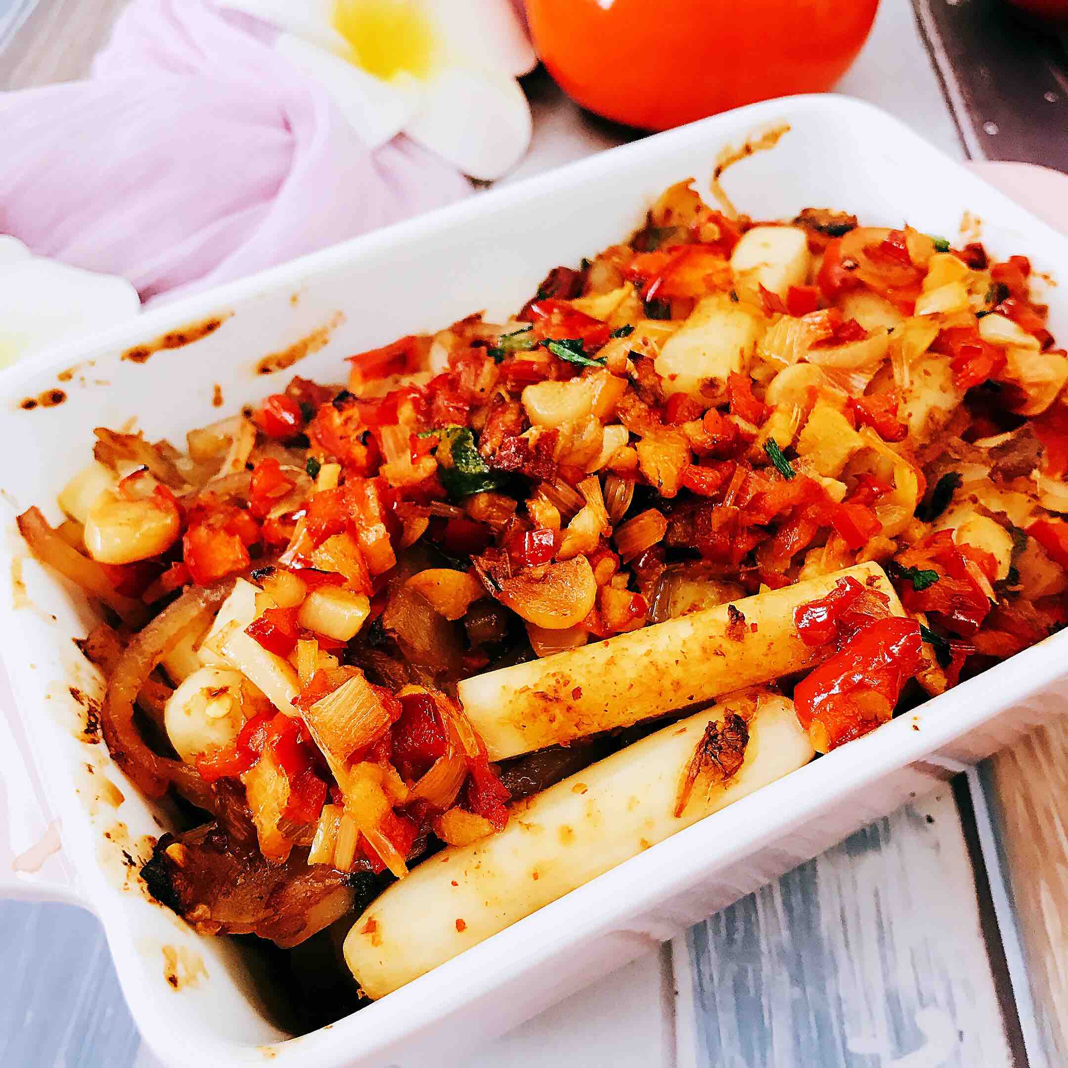 豬皮泡菜烤年糕的做法-酸辣味烤菜譜