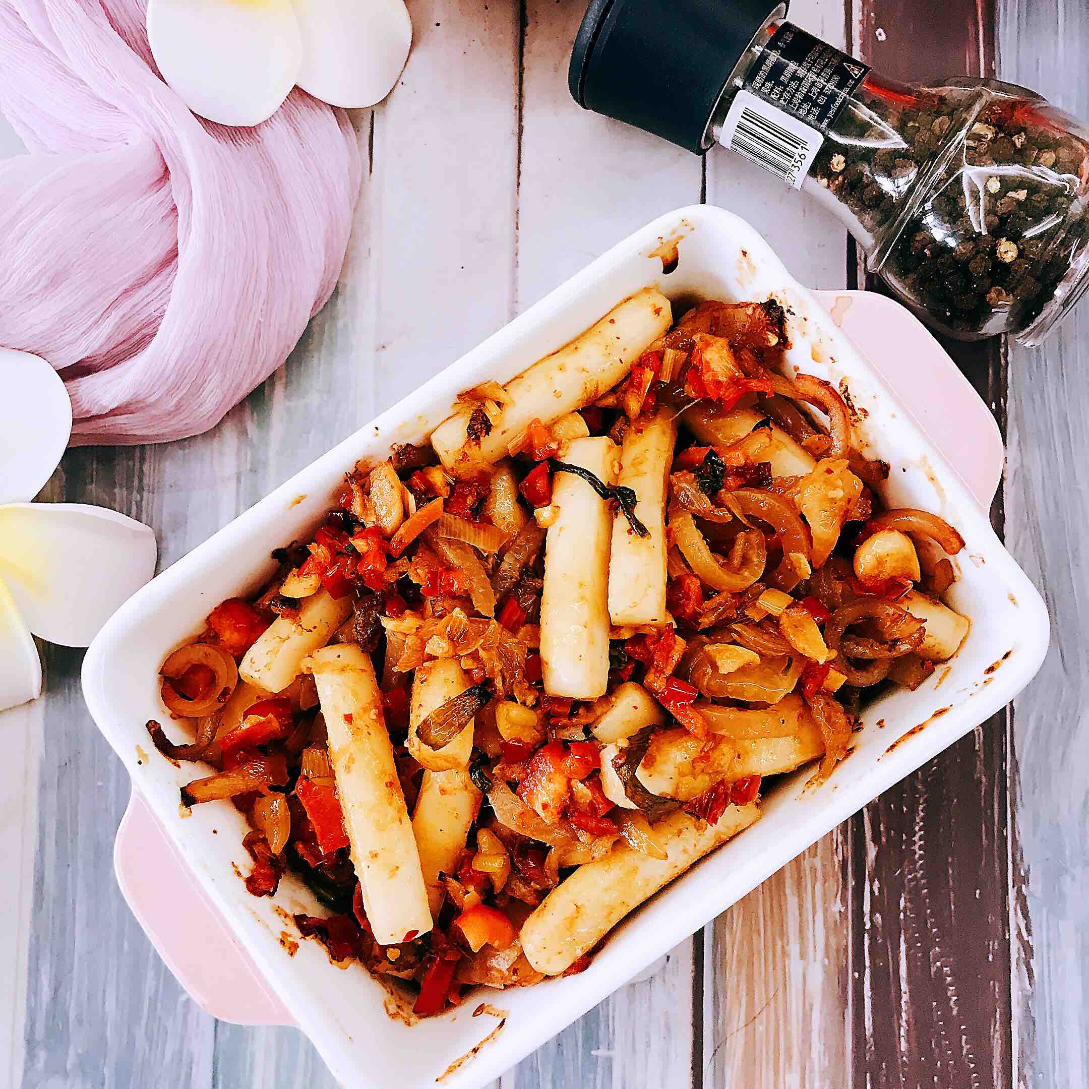 豬皮泡菜烤年糕的做法-酸辣味烤菜譜