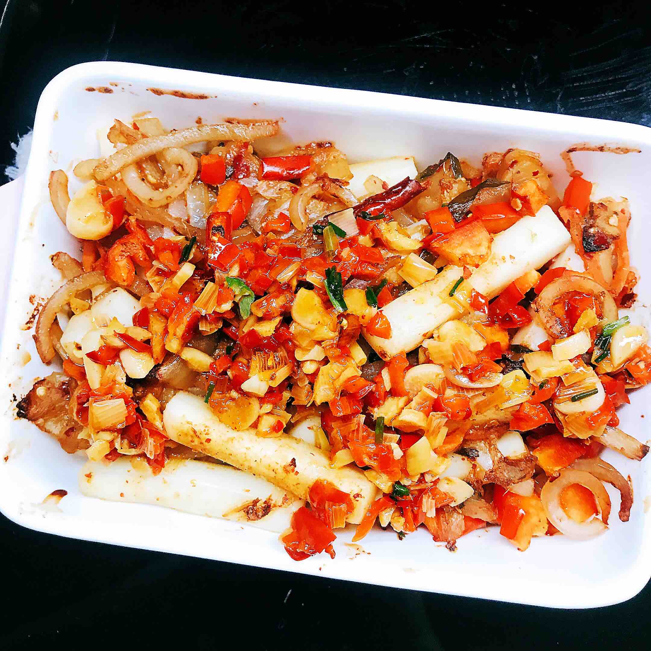 豬皮泡菜烤年糕的做法-酸辣味烤菜譜