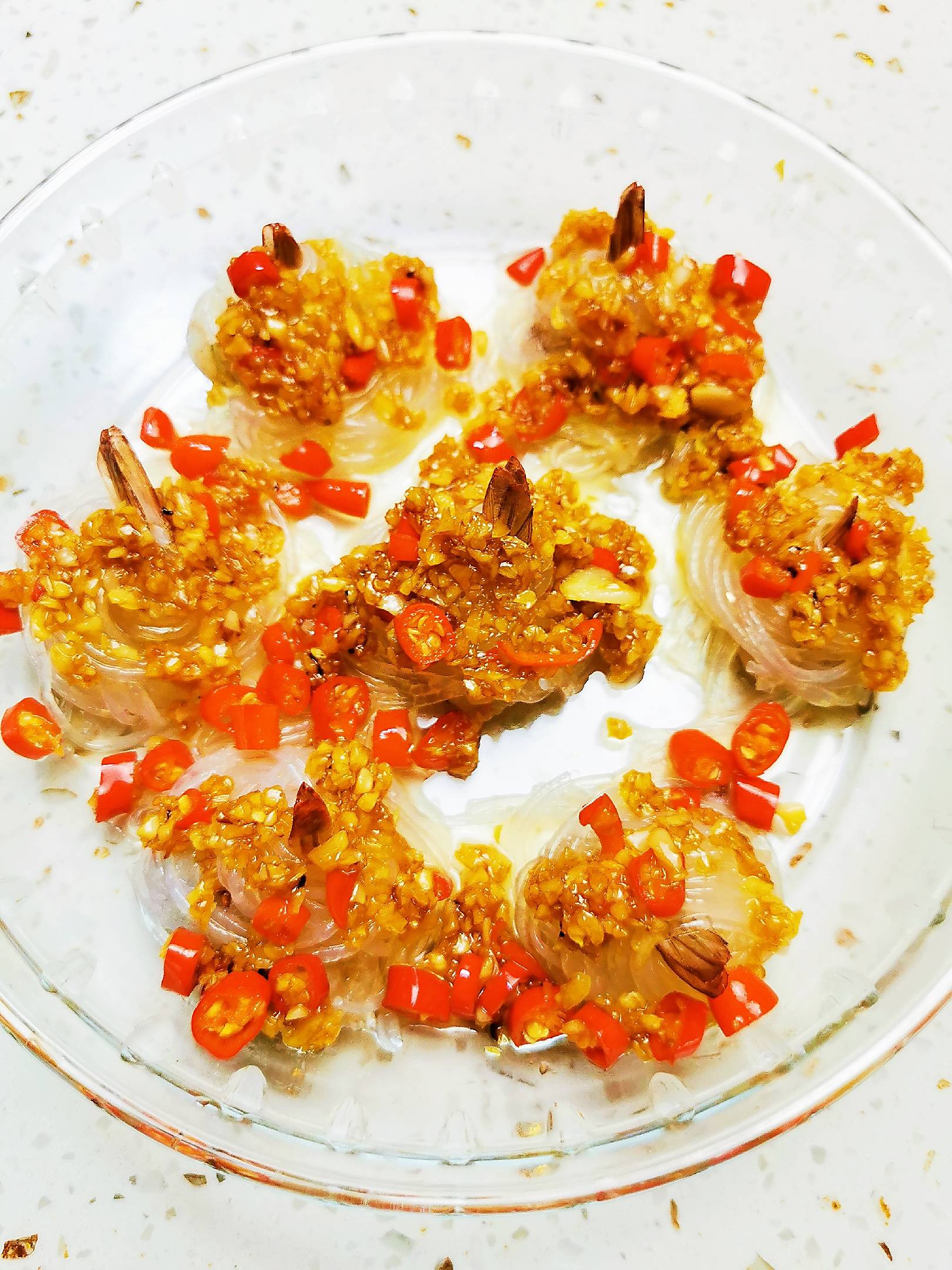 蒜蓉粉絲蒸蝦的做法-香辣味蒸菜譜