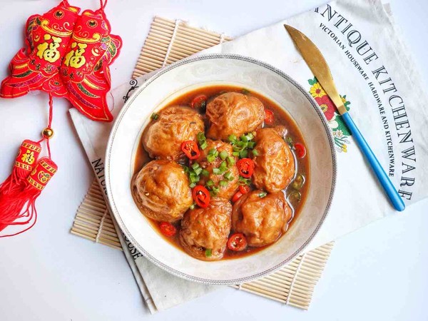 油面筋釀肉的做法-家常味煮菜譜