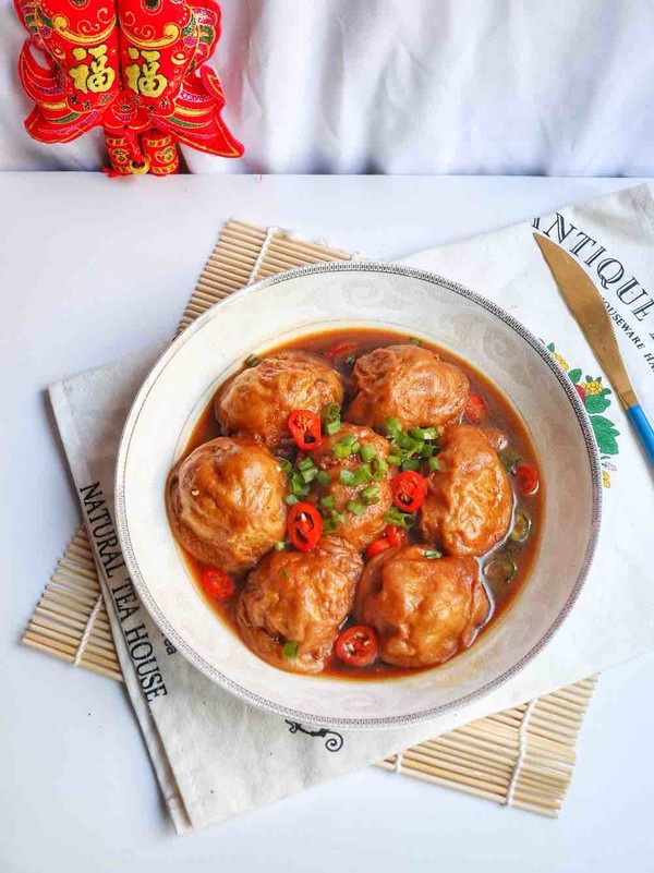 油面筋釀肉的做法-家常味煮菜譜