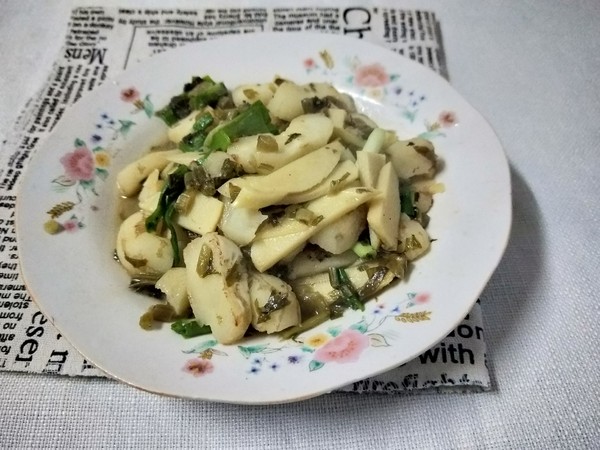 雪菜冬筍炒馬蹄的做法-咸鮮味炒菜譜