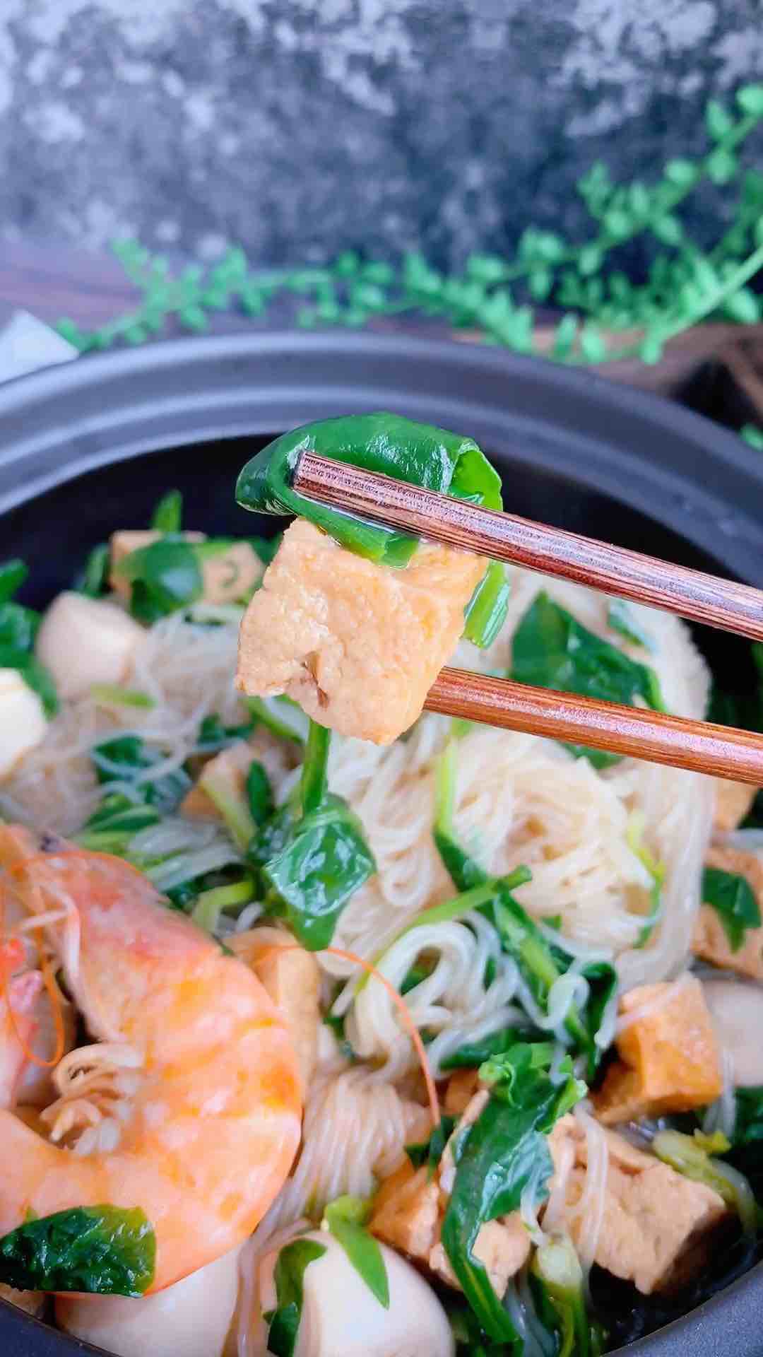 菠菜粉絲煲的做法-家常味煮菜譜