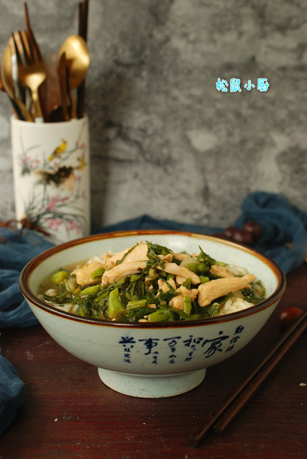 雪菜雞絲面的做法-家常味煮菜譜