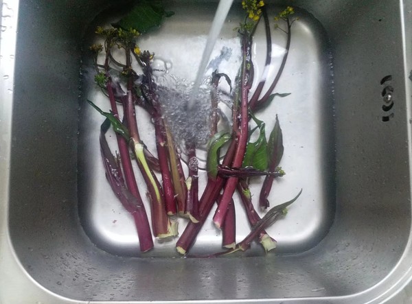 爆炒紅菜苔的做法-咸鮮味炒菜譜