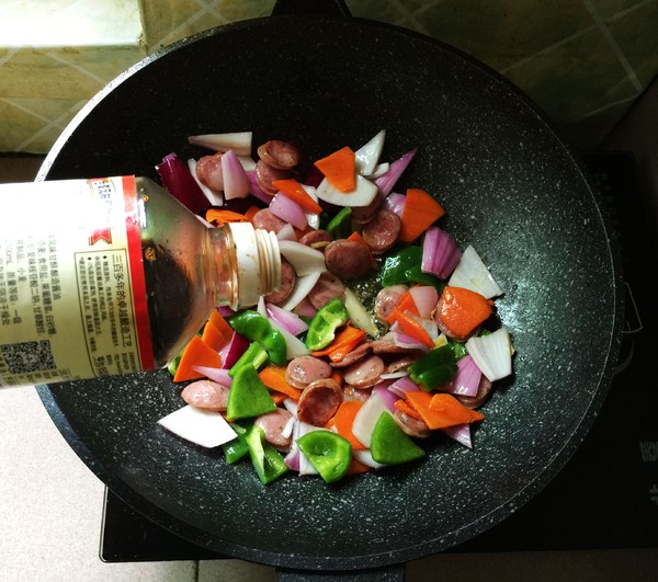 雜蔬炒純肉腸的做法-家常味炒菜譜