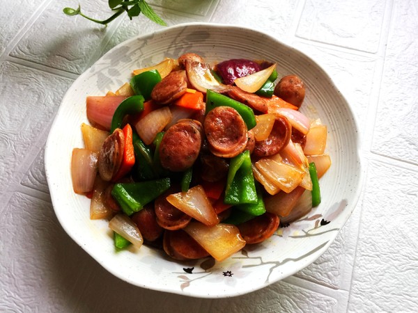 雜蔬炒純肉腸的做法-家常味炒菜譜