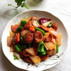 雜蔬炒純肉腸的做法-家常味炒菜譜