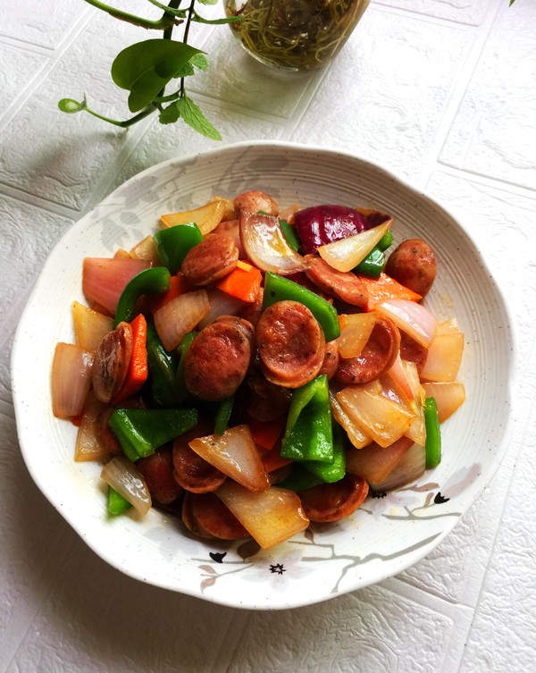 雜蔬炒純肉腸的做法-家常味炒菜譜