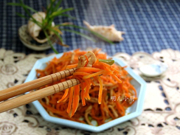 肉絲炒胡蘿卜的做法-家常味炒菜譜