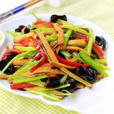 毛芹菜木耳炒香干的做法-家常味炒菜譜