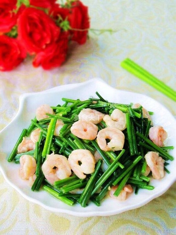 韭苔炒蝦仁的做法-家常味炒菜譜