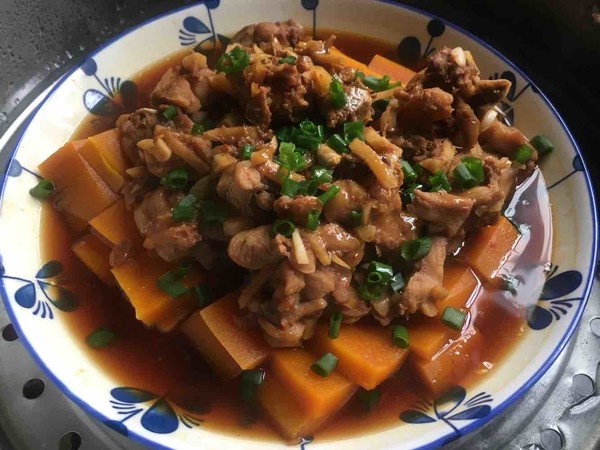 南瓜蒸雞腿的做法-家常味蒸菜譜