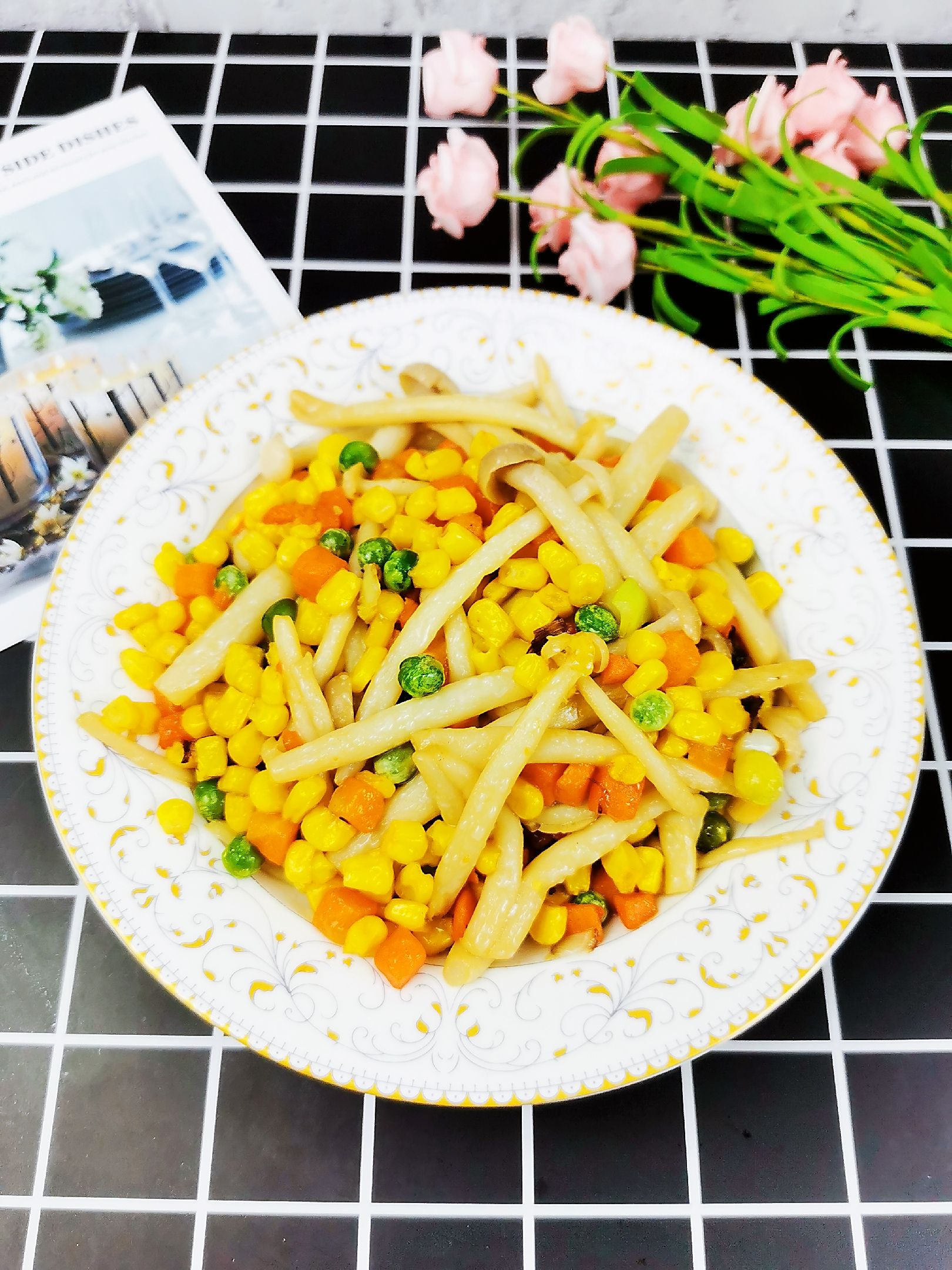 時蔬白玉菇的做法-咸鮮味炒菜譜