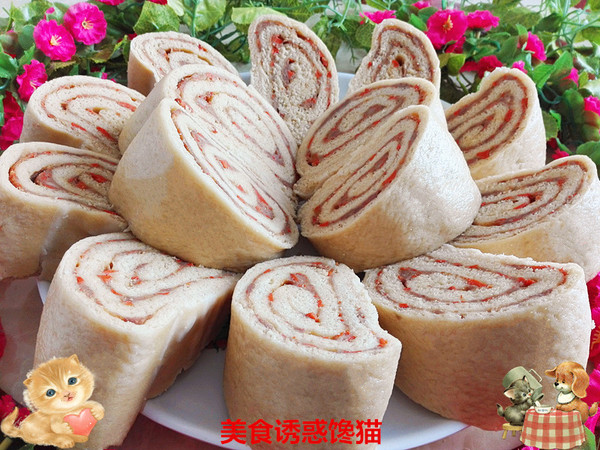 玉米面胡蘿卜肉龍的做法-咸鮮味蒸菜譜