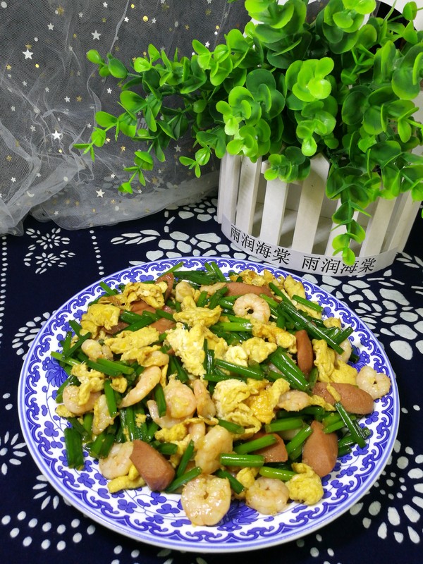 韭苔雞蛋炒蝦仁的做法-家常味炒菜譜