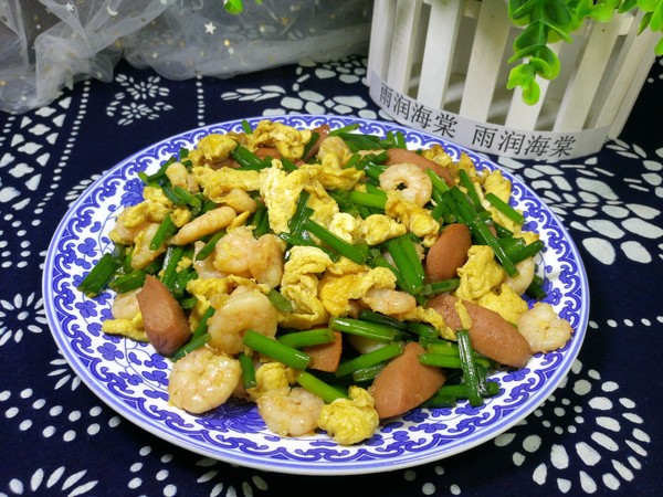 韭苔雞蛋炒蝦仁的做法-家常味炒菜譜