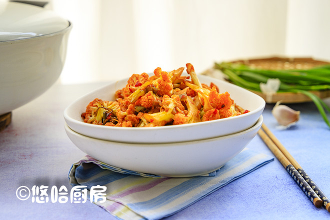 干鍋菜花的做法-香辣味炒菜譜