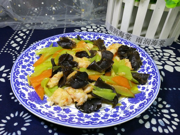 萵筍木耳炒蝦仁的做法-家常味炒菜譜