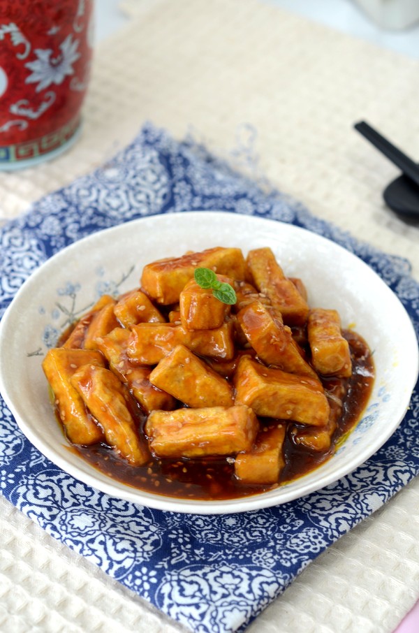 糖醋芝麻豆腐的做法-酸甜味炒菜譜